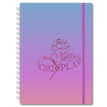 Imagem de Agenda 2026 – Planejador semanal e mensal funciona de janeiro de 2026 a dezembro de 2026, 17,8 cm x 25,4 cm, 12 abas mensais, bolso interno, capa flexível para agenda semanal 2026, roxa