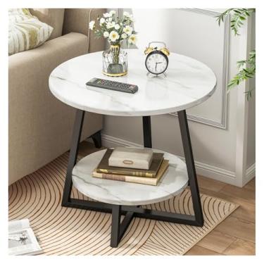 Imagem de hezhuhe2258 Mesa de centro de design simples mesa lateral pequena mesa de centro pequena mesa de canto pequena mesa redonda sala de estar mesa lateral minimalista para sala de estar (40 cm)