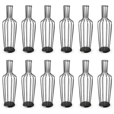 Imagem de Porta Rolha de Vinho Decorativo em Ferro, Design Industrial Retro, 40 cm Altura, Preto, Suporte para Garrafas Kit Com 30 Unidades