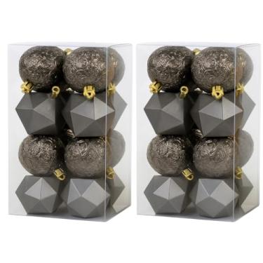 Imagem de Kit 32 Bolas De Natal Pretas Grandes Decoração Natalina Casa Enfeite Para Arvore Ceia De Natal