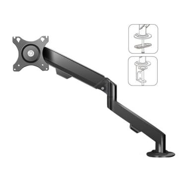 Imagem de Suporte para monitor único, suporte de mesa para braço de monitor único, braço de mola a gás totalmente ajustável, cabe em monitores planos/curvos de 17 a 30 polegadas dentro do braço do monitor de 9