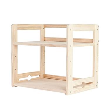 Imagem de SUNESA Suporte de impressão, organizador de mesa de madeira de 2 camadas, mesa de impressora de altura ajustável, com organizador de mesa de madeira para mesa de impressora de casa/escritório
