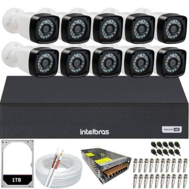 Imagem de Kit Cftv 10 Câmeras Segurança Full Hd 1080p Dvr Intelbras 1116c HD 1TB