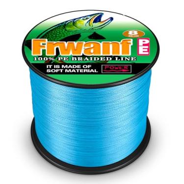Imagem de Linha de pesca trançada Frwanf 300 m/328 jardas 500 m/546 jardas – Fio de pesca multifilamento superforte de 1,8 kg – Corda de pesca PE para pesca em água doce e água salgada no mar profundo pesca no gelo etc., Azul, 200LB/0.75MM(8 Strands) 300M