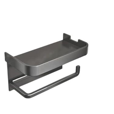 Imagem de Papeleira Banheiro, Suporte Papel Higiênico Premium Apoio para Celular de Banheiro Fixo Na Parede sem Furos(BRANCO)