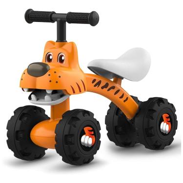 Imagem de Bicicleta sem Pedal Infantil Tigre com 4 Rodas para Crianças de 1 a 4 Anos, YGJT, Laranja