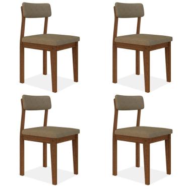 Imagem de Conjunto Com 4 Cadeiras Estofadas Utah Freijó/s.capuccino - M.a