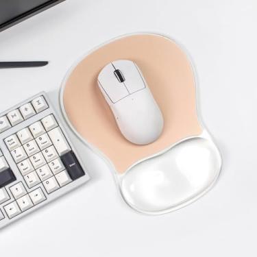 Imagem de Mouse pad com descanso de pulso em gel – Base antiderrapante ergonômica transparente para teclado digitação alívio da dor/laptop/desktop