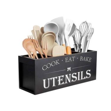 Imagem de Suporte de utensílios de cozinha Suli Extra Large Wooden Black