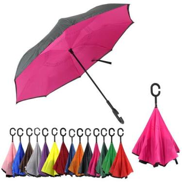 Imagem de Guarda Chuva Tecido Duplo Contra Vento Reforçado  Invertido - FP Eletr