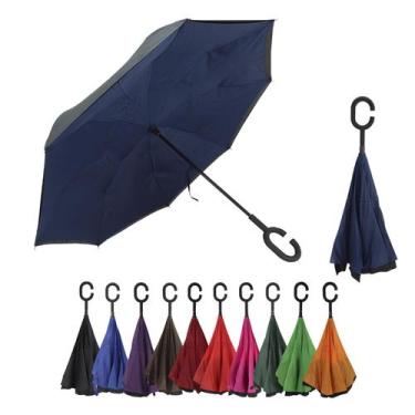 Imagem de Guarda Chuva Tecido Duplo Contra Vento Reforçado  Invertido - FP Eletr