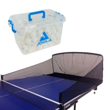 Imagem de Kit Bola de Plástico JOOLA Magic ABS 40+ Branca + Rede Aparadora de Bo