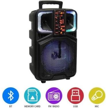 Imagem de Caixa Bluetooth Com Microfone Karaoke SEISA, preta