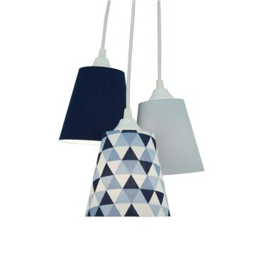 Imagem de Lustre Pendente Quarto De Bebê Azul Marinho E Cinza Bivolt