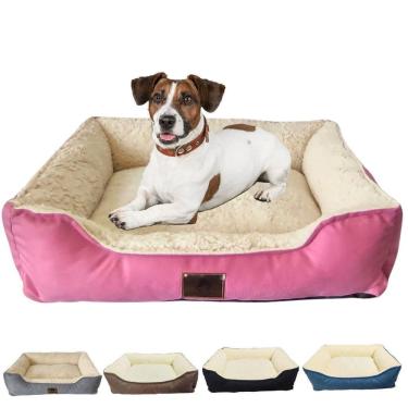 Imagem de Cama Pet Cachorro Gato Retangular Suede Pelúcia Confort M
