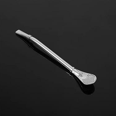 Imagem de Canudo filtrado de aço inoxidável, canudo de metal reutilizável com filtro para erva-mate, café prensado francês, chá de folhas soltas, sucos, com ponta angular