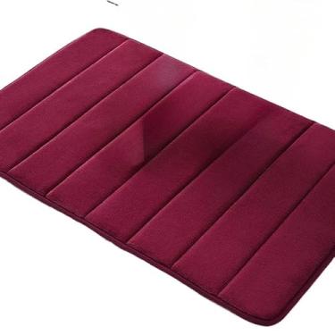 Imagem de Kit 2 Tapete Banheiro, Toalha de Piso Banheiro, Antiderrapante Soft Macio Luxo 60x40cm, Elegante e Esteticamente AgradáVel tapete banheiro(LISTRAS VINHO)