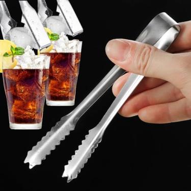 Imagem de 5 peças pinças de gelo de aço inoxidável, clipes de cubos de açúcar para café, pinças de carne, churrasco, pão, grampo de comida, casamento, festa de aniversário, utensílios de cozinha