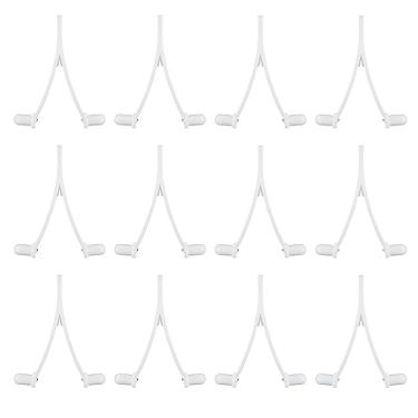 Imagem de 12 peças de clipes em V de piscina, grampos de escova de piscina, clipes de plástico, clipes de mastro de piscina para escovas de piscina, escumadores, ancinhos de folhas (branco)