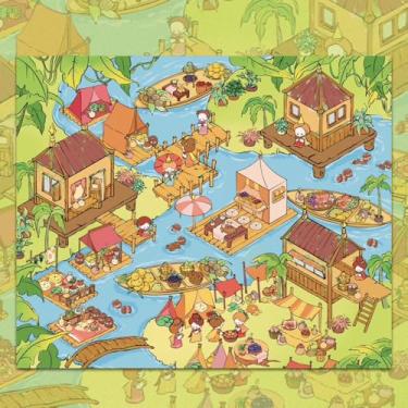 Imagem de Adesivos de cenário com tema mansão antiga chinesa para adultos, mercado de água, vinícola tradicional de pêssego, animal vibrante e cena da natureza adesivo para mini cenas, kit criativo de criação