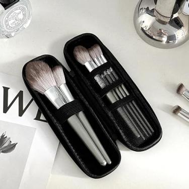 Imagem de Bolsa de maquiagem portátil para viagem, pequena bolsa de cosméticos para pincéis de sobrancelha, liquidificadores de sombra, pincéis de base e corretivo, organizador compacto para acessórios de