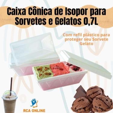 Imagem de 10 Caixas Cônicas De Isopor 0,7 Litros Sorvetes E Gelatos - Mundi Eps