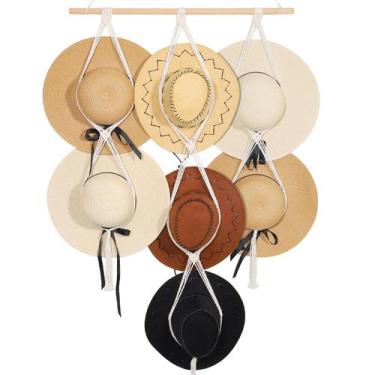 Imagem de Cabide de parede de macramê com corda de algodão ZYP de 7 camadas