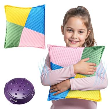 Imagem de Special Supplies Almofada vibratória ativada por pressão sensorial para crianças e adultos, capa macia de pelúcia de 33 cm com batidas de estimulação de terapia texturizada - 3 modos de vibração
