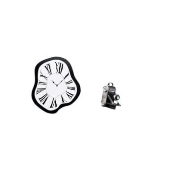 Imagem de Fenteer Relógio de Parede em Acrílico Distorcido, Relógio Criativo com Efeito Derretido, Ornamento de Resina, Peça Decorativa única para Mesa, Loja, Armários,