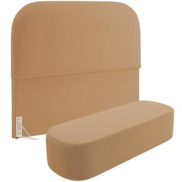 Imagem de Cabeceira Cama Box Queen 160cm Lanna Com Puff Recamier Doha W01 Bouclê