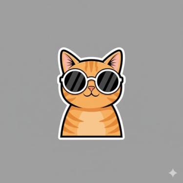 Imagem de Adesivo Decorativo para Carro e Moto, Modelo Gatinho (Adesivo43)