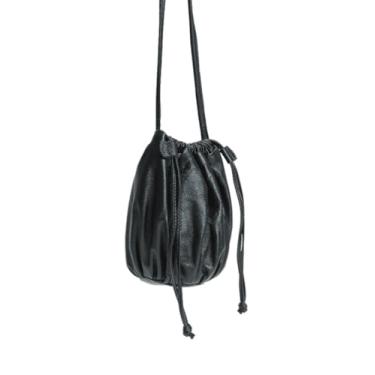 Imagem de Bolsa Zelda em Couro Nobre Preta Design Minimalista com Fechamento por Tiras Artmello