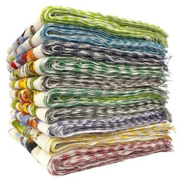 Imagem de Pano De Prato Basico Overloque Estampas sortidas Kit C/10 Un Cozinha L