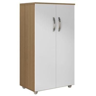 Imagem de Armario Multiuso 2 Portas 111x60 Cm Rosana Amendoa Branco Reajl Moveis Amendoa Branco