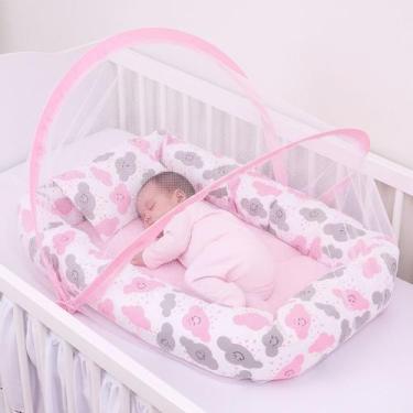 Imagem de Ninho Redutor De Berço Nuvem Com Mosquiteiro 03 Peças - Amora Amor Enx