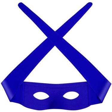 Imagem de Lavwix 1 pacote com máscara azul para fantasia de Halloween, máscara de herói estilo baile de máscaras, acessórios de festa para fantasia de Halloween, dramatização