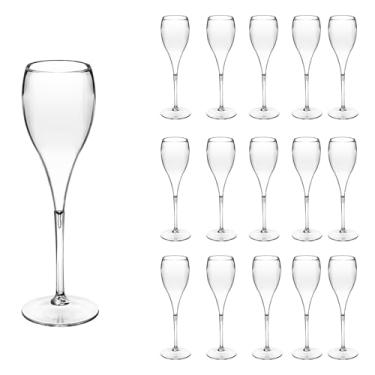 Imagem de Taça De Espumante 120ml Kit 16un Brut Alto Padrão Acrílico (TRANSPARENTE)