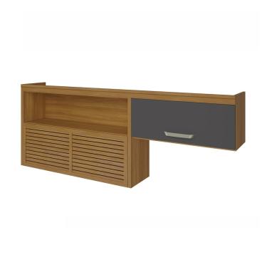 Imagem de Armário Aéreo 2 Portas 200cm Princesa Nesher - Freijó/Grafite