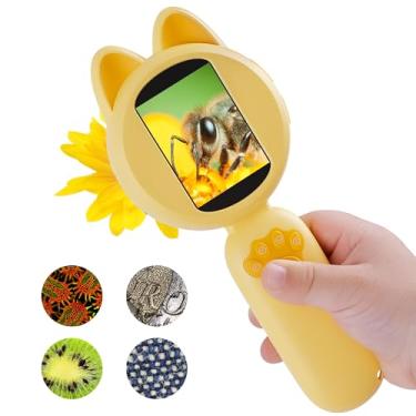 Imagem de TINYLENS Microscópio Mia Para Crianças, Mini Microscópio Digital Com Tela Ips De 2'', Mini Microscópio Portátil, Kit De Brinquedo Educativo Científico, Presentes De Natal/Aniversário Para Crianças