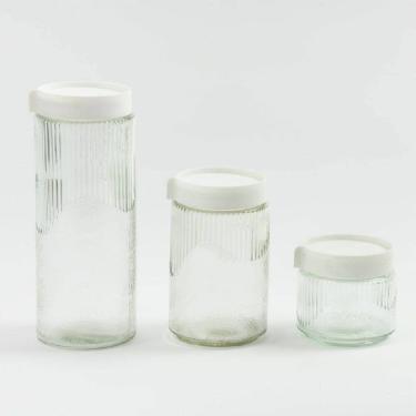 Imagem de Kit de 3 Potes de Vidro La Vittra com Tampa Plastica