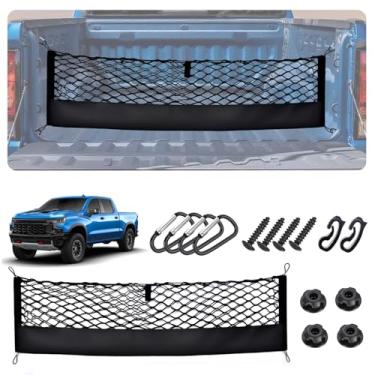 Imagem de Rede de carga de caminhão para Chevy Silverado & GMC Sierra 1500/2500HD/3500HD 2013-2026 acessórios, rede de carga de malha de porta-malas estilo envelope, organizador de rede traseira de nylon