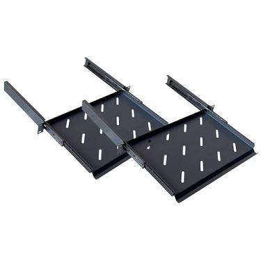 Imagem de Prateleira deslizante ventilada de montagem em rack 1U para armários de servidor de 48 cm - pacote com 2