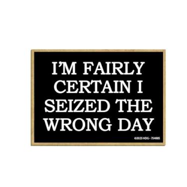 Imagem de Honey Dew Gifts, I'm Fairly Certain I Seized The Wrong Day, Ímãs de geladeira, decorações de armários, ímãs de geladeira, presentes para adultos, 6,3 cm por 8,9 cm, 754885
