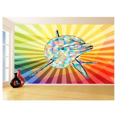 Imagem de Papel De Parede 3D Animais Pop Art Golfinho Cor 3,5M Pxa282 - Você Dec
