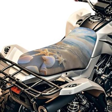 Imagem de HUISEFOR Capa de assento de quadriciclo com estampa de estrela do mar, capa de almofada para quadriciclo resistente, capa de almofada esportiva esportiva elástica e respirável para Polaris Sportsman