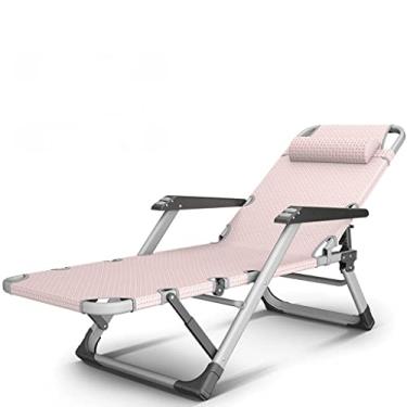 Imagem de Cadeira de escritório cadeira de jogos cadeira de computador cadeira dobrável portátil verão escritório casa poltronas de descanso portátil sofá preguiçoso cadeira ao ar livre (cor: rosa, tamanho: D)