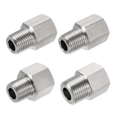 Imagem de 1/8'' 1/4'' 3/8'' 1/2'' BSP fêmea para 1/8'' 1/4'' 3/8'' 1/2'' BSP macho adaptador redutor de tubo 304 encaixe de aço inoxidável (1I4F x 3I8M)