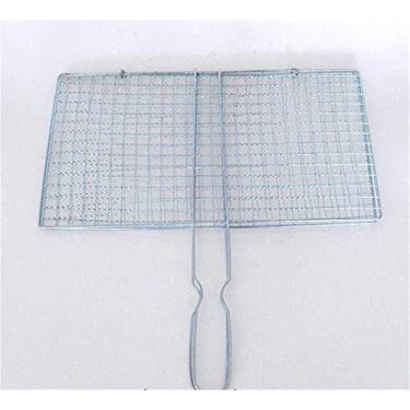 Imagem de Cesta de grelha, grelha para churrasco, clipe de malha para churrasco, clipe de peixe grelhado, legumes grelhados, churrasqueira, grelha de camada dupla