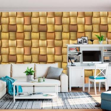 Imagem de Papel De Parede Madeira Quadrados Garapeira Autocolante Sala - LRP