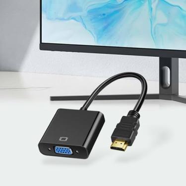 Imagem de Adaptador conversor HDMI macho para VGA fêmea com conector de áudio de 3,5 mm compatível com computador, PC, laptop, monitor, projetor, HDTV, Ultrabook, Raspberry Pi, Chromebook